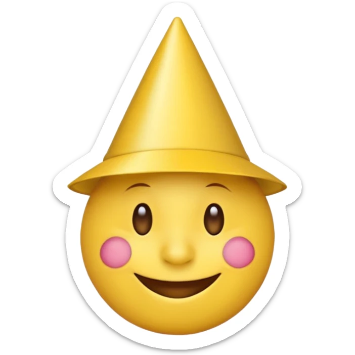 2026 happy new year yellow faced emoji with a 2026 party hat sticker