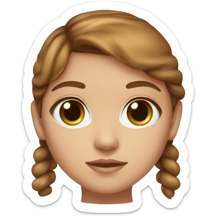 Caramel doll eyes, brown  hair, feminine, pink, girl, angelic sticker