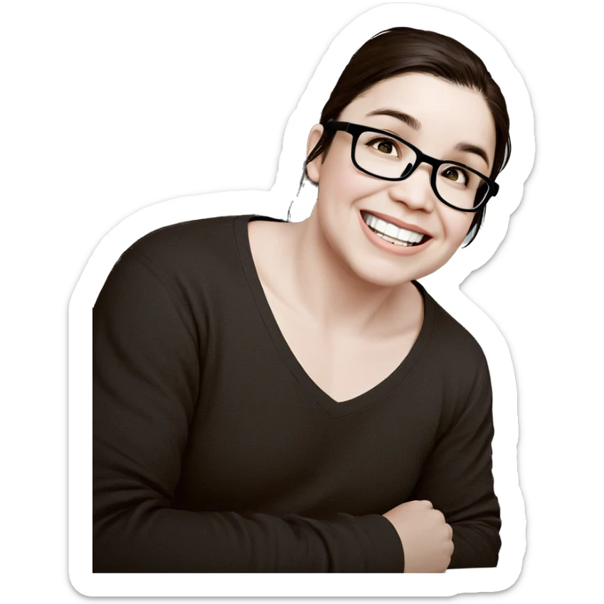 smiling boy with glasses sticker