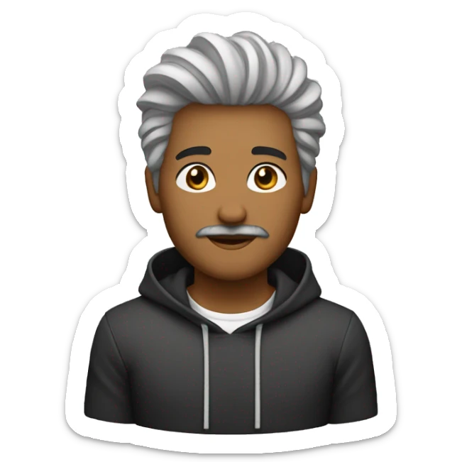 Pai branco cabelo preto curto com um filho negro de cabelos longos cacheados sticker