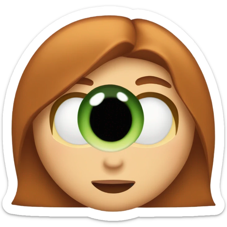 Girl with long auburn hair, green eyes  omg jaw open sticker