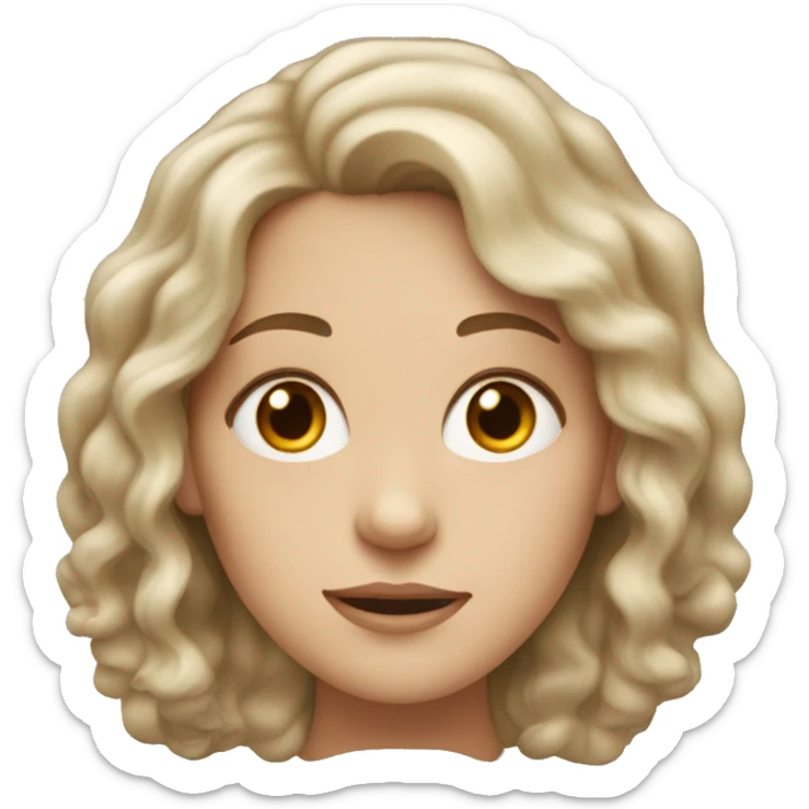 White woman with wavy hair and hazel eyes  sticker