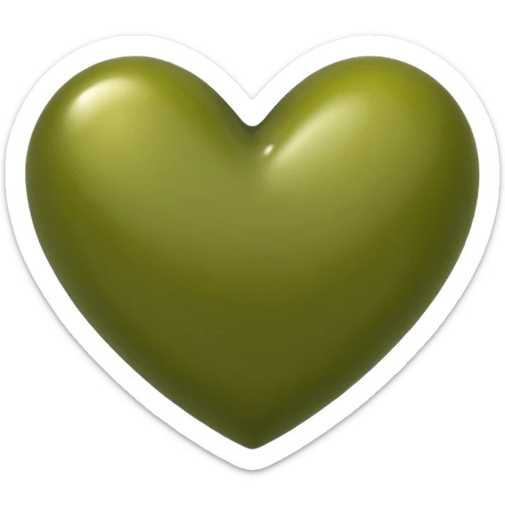 olive green heart emoji but look like normal emoji heart sticker