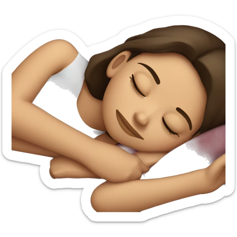 Brunette girl sleeping sticker