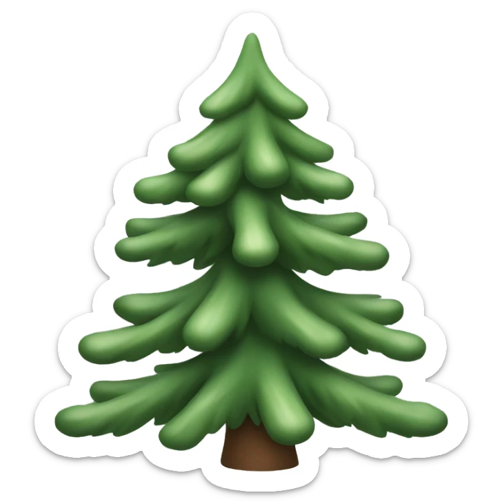  actual white fir christmas tree isolated.  sticker
