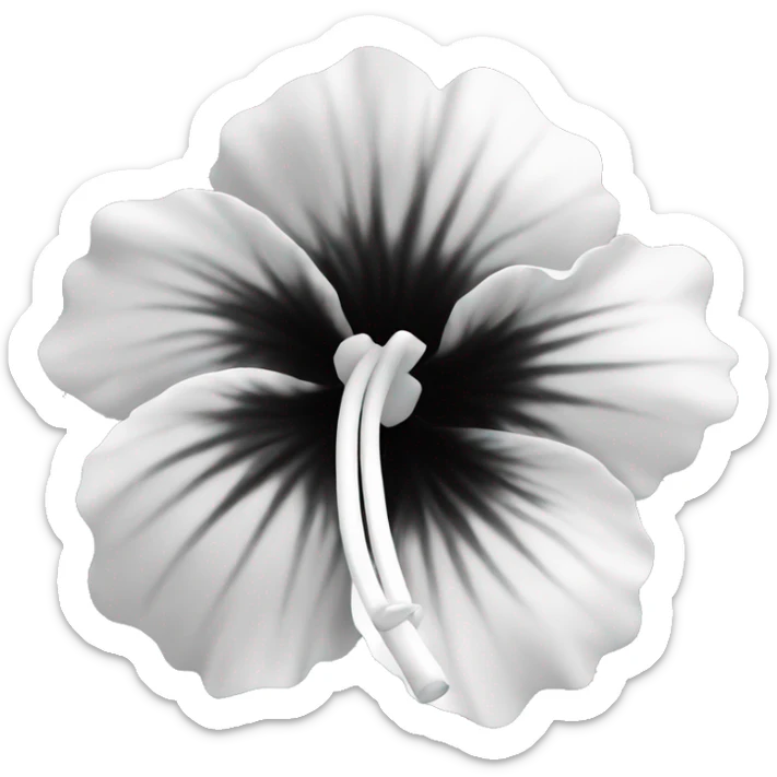 a flower having black-white petals similar   of the texture of a hibiscus  sticker