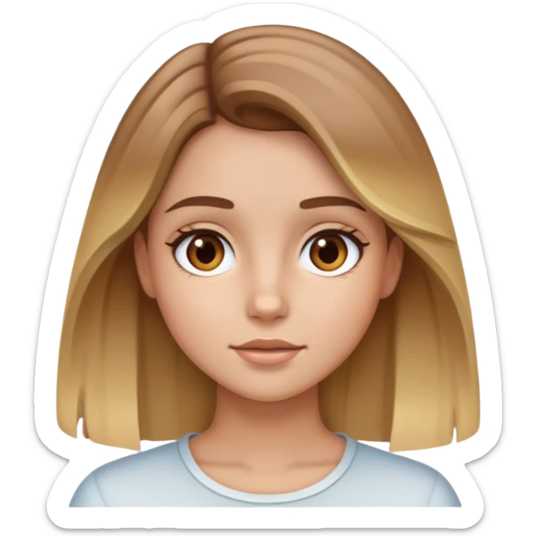 Clean girl pretty with brown hair and blonde highlights  sticker