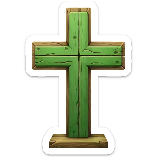 change the red cross emoji color from red to green color sticker