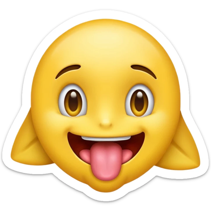 a mix of 😏 and 😜 emoji with the tongue of the second and the eyes of the first  sticker