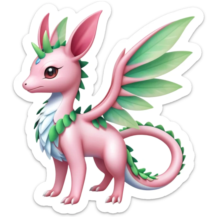 Shiny Exotic Cute Majestic Ethereal Sparkly Flygon-Sylveon-Shaymin-Meganium-Hybrid-Creature sticker