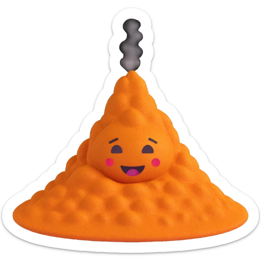 a mound of sparkling purple spice, with a faint vapor above it, inspired by Dune, emoji style sticker