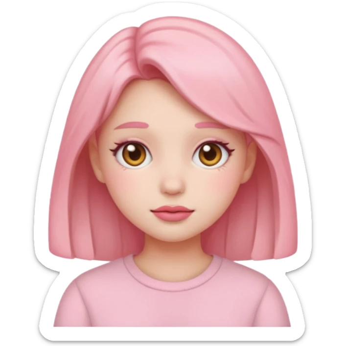 “Emoji girl, soft girl aesthetic, pink blush sticker