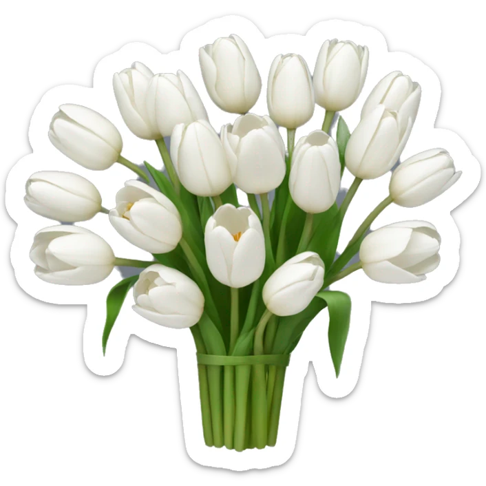 white tulip bouquet  sticker