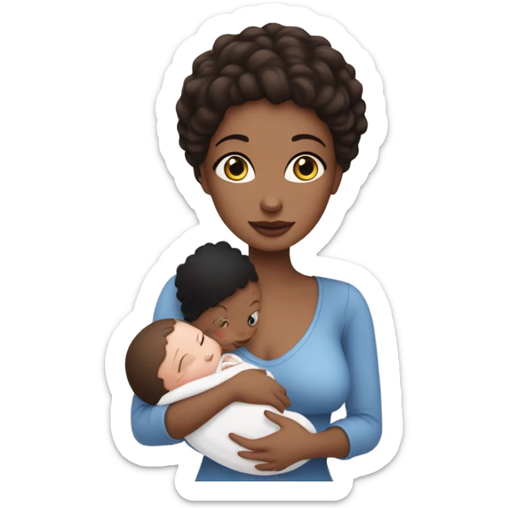 mom holding newborn baby girl with blue eyes and white skin baby dark hair white skin newborn little baby girl pink sticker