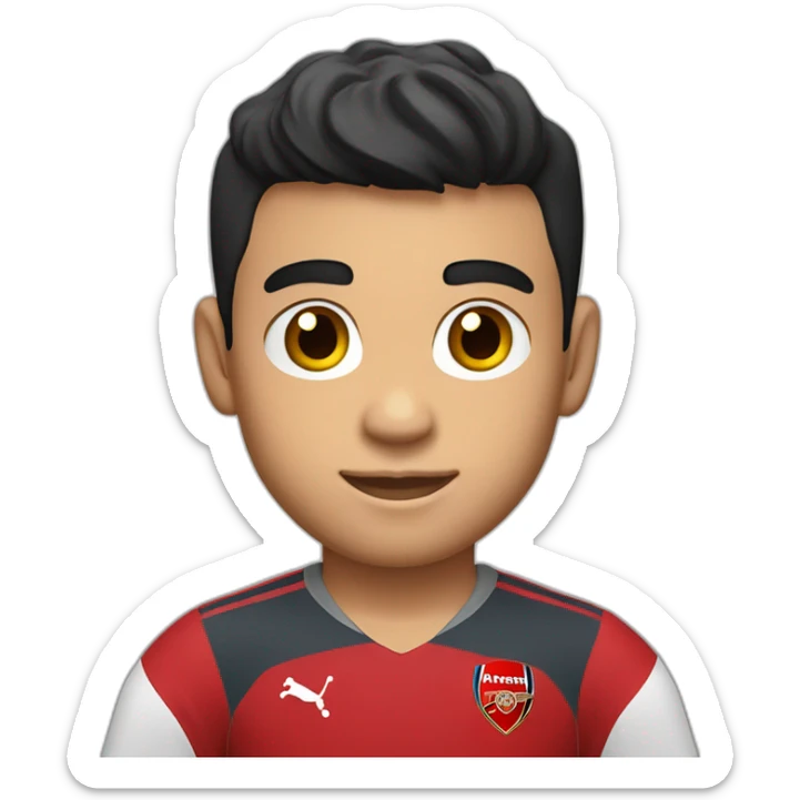 arsenal football club gabriel martinelli red shirt sticker
