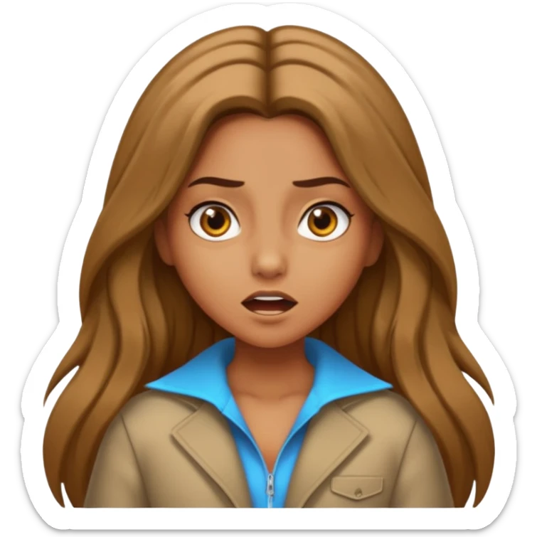 pretty long hair girl middle parted, amazed, good clothes, tanned, baddie, RELLY PREETY, BADDIE, DRESSED AS A BADDIE, REALLY LONG, MIDLE PARTEDLIGHT BROWN HAIR sticker