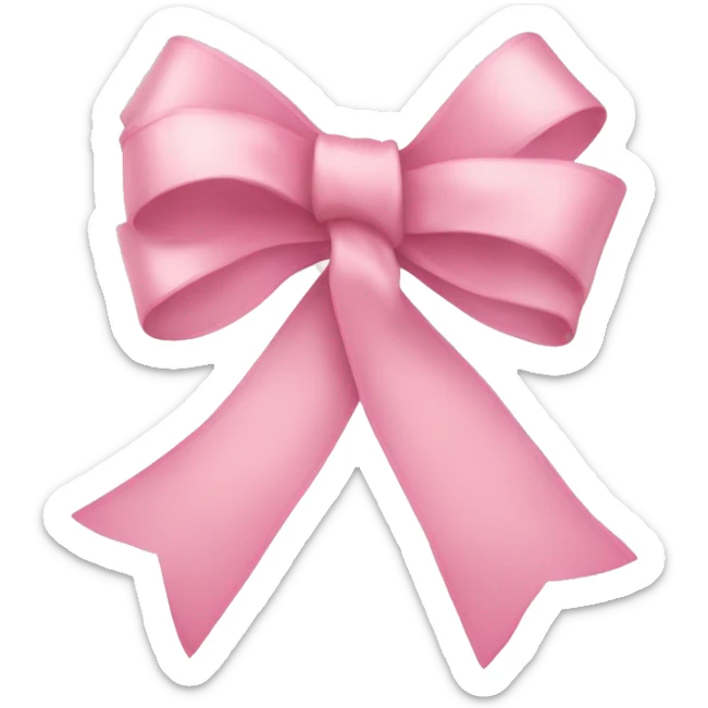 light pink ribbon bow sticker