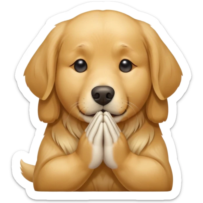 Dog praying  sticker