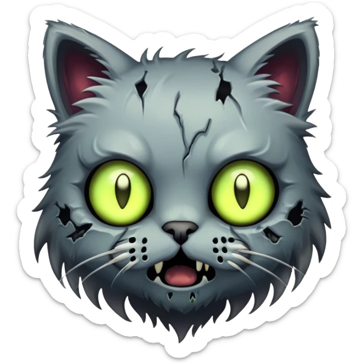 kitty zombie sticker