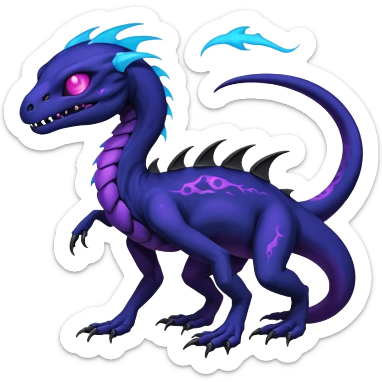 Nebulae Evil Spooky Salandit-Duskull-Noibat-Fakémon-hybrid-creature (full body)  sticker