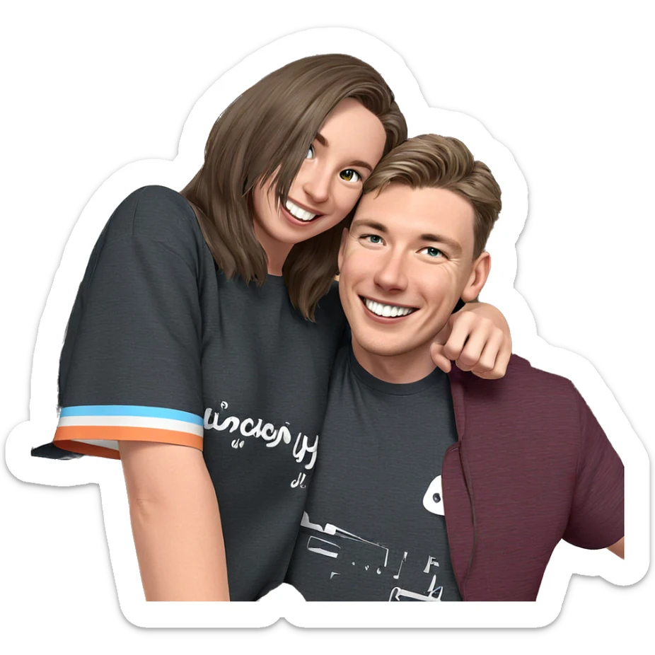 happy girl and boy indoors sticker