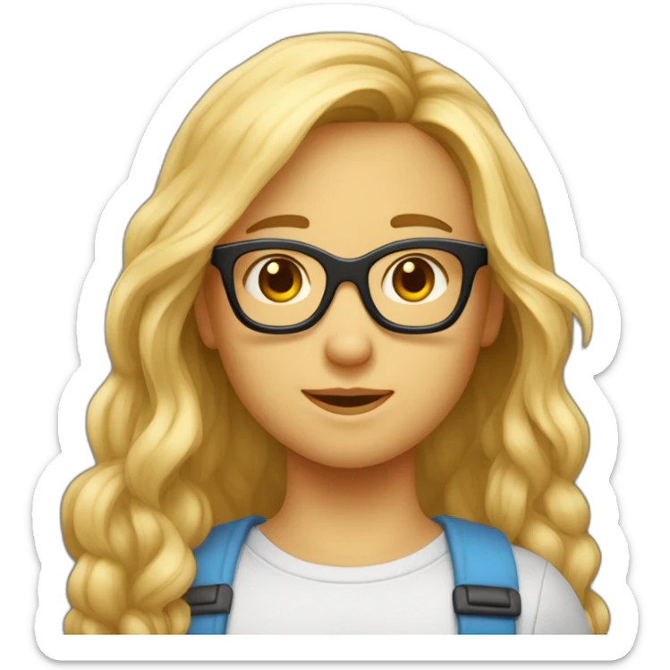 un garçon aux cheveux bruns avec des lunettes qui fait un câlin a une fille au cheveux blonds avec des lunettes  sticker