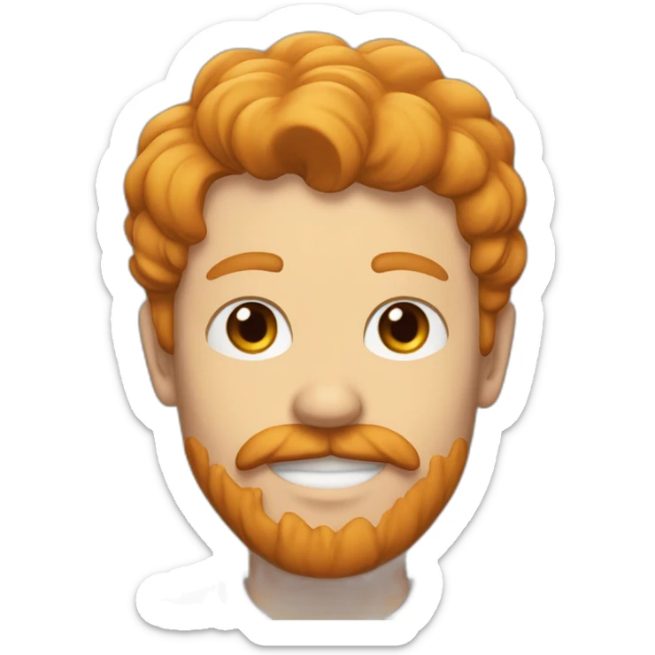 A man with ginger hair, a ginger mustache, and a black T-shirt with the number 17 on it sticker