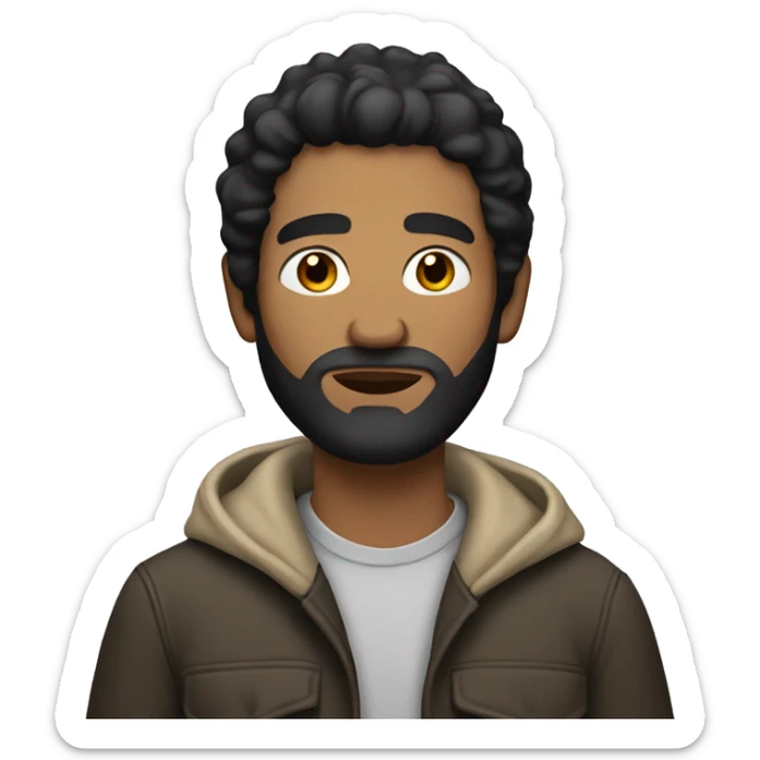 Homeless man with black hair and tan skin sticker