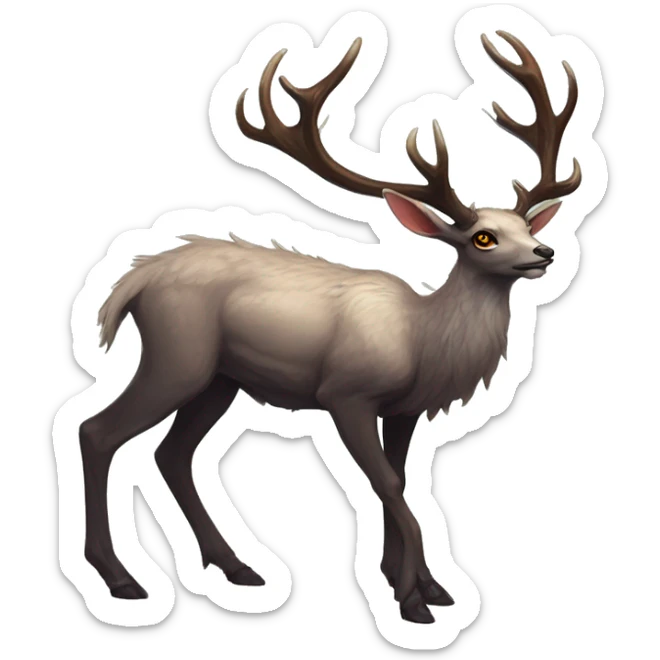 Modern Realistic Rare Fantasy Antlers Vernid-Trico-species by LiLaiRa, full body sticker
