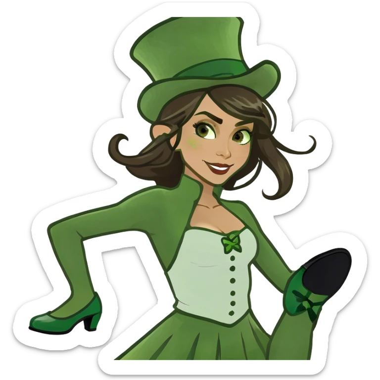 eine Commercial Tänzerin mit langen, braunen, glatten Haaren und braunen Augen sticker