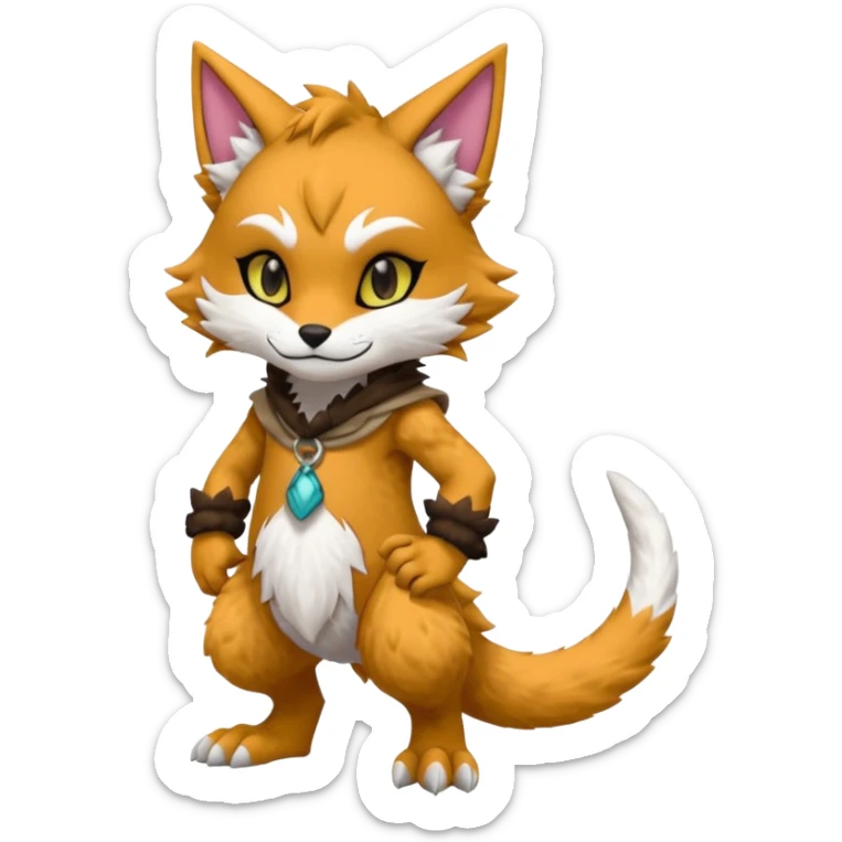 Adorable cute badass Kemonomimi Nekomimi Japanese Anime Kemono Furry Style Vernid-Protogen-Sergal-Fursuit-furry-fursona sticker
