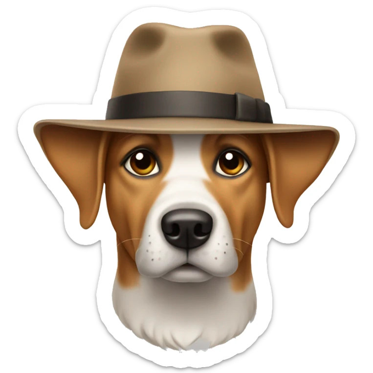 dog with hat sticker