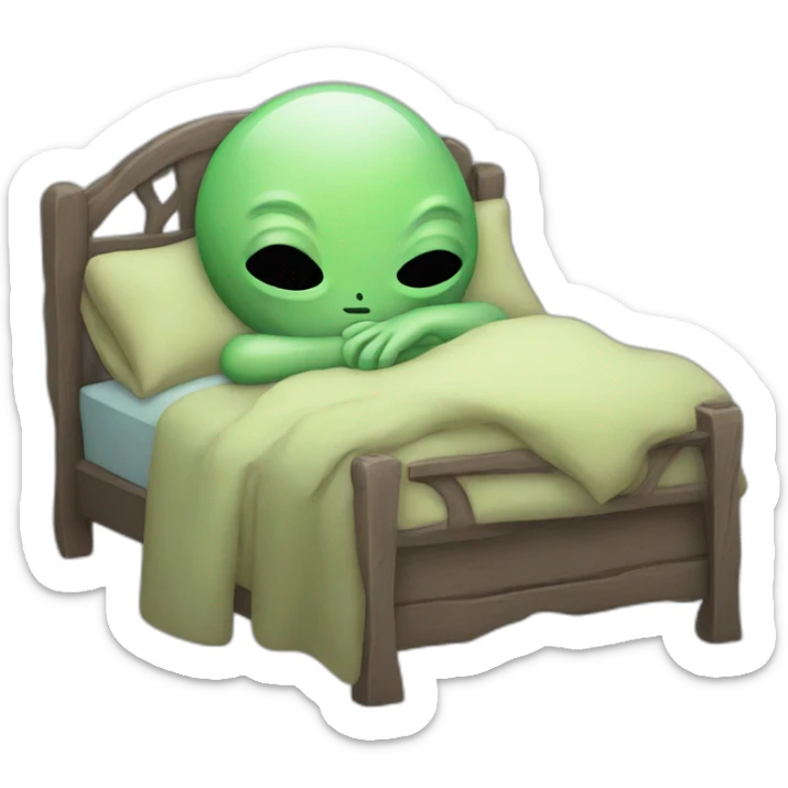 alien sleeping sticker