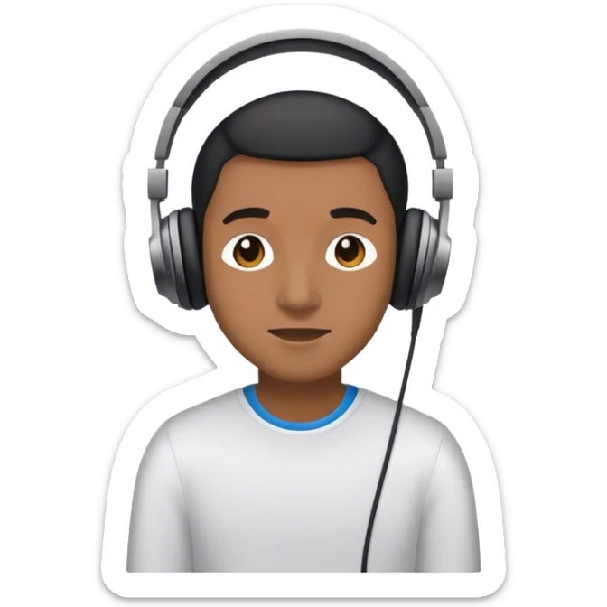 emoji of a person listening to music sticker