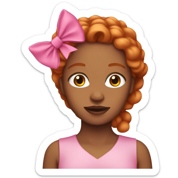 Brown woman with ginger hair in pink with a pink bow in hair  sticker