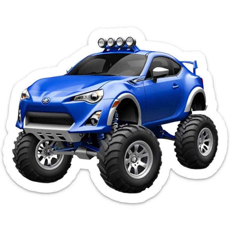 Devilish Ultramarine 2013 Off road 4wd monster truck style scion fr-s with silver wheels  sticker
