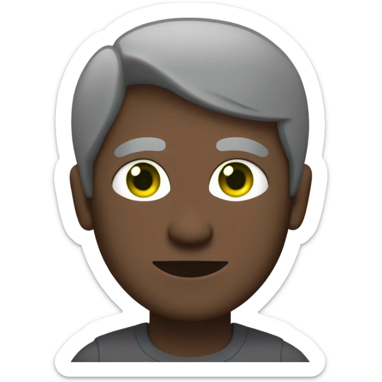 an emoji of a man in his mid-40's dark with green eyes, short grey hair, and beige clored bandaids on each cheek sticker