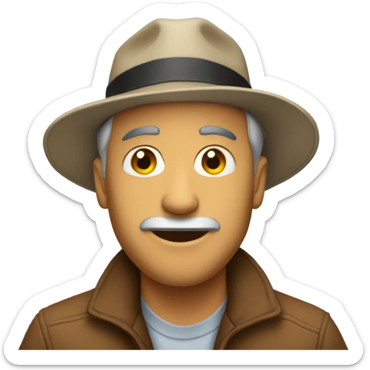 Man with hat on sticker