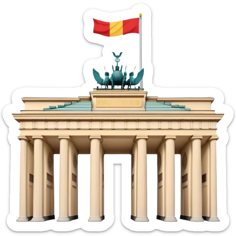 Cinematic Realistic Brandenburg Gate Landmark Emoji, depicted as the iconic neoclassical monument rendered with lifelike detail and dynamic, historic lighting. sticker