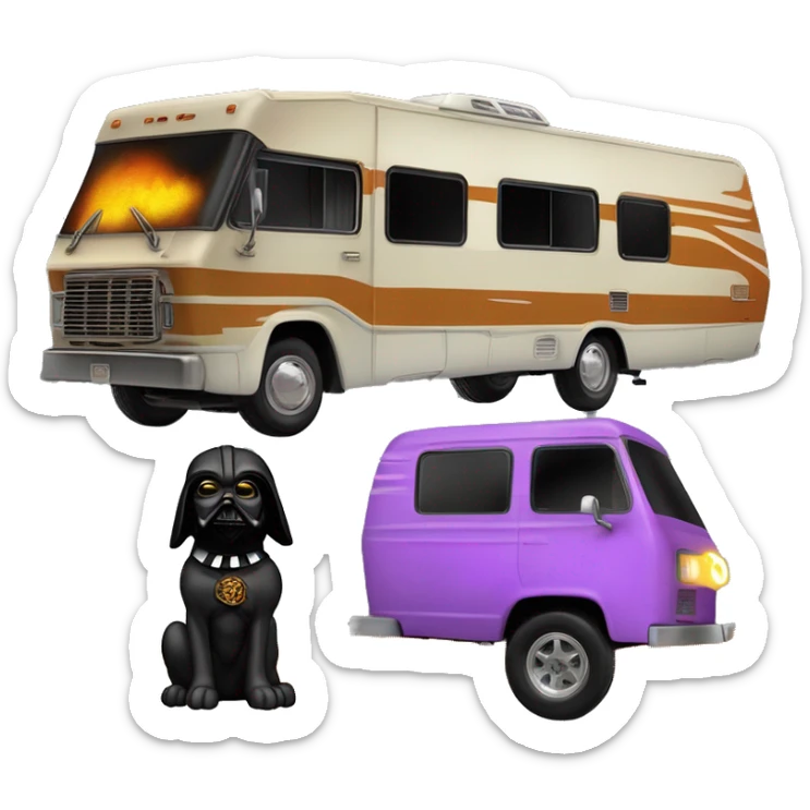 Scooby Doo and Tonka too Darth Vader’s 1972 Tonka Winnebago rv rusted holographic flames  sticker