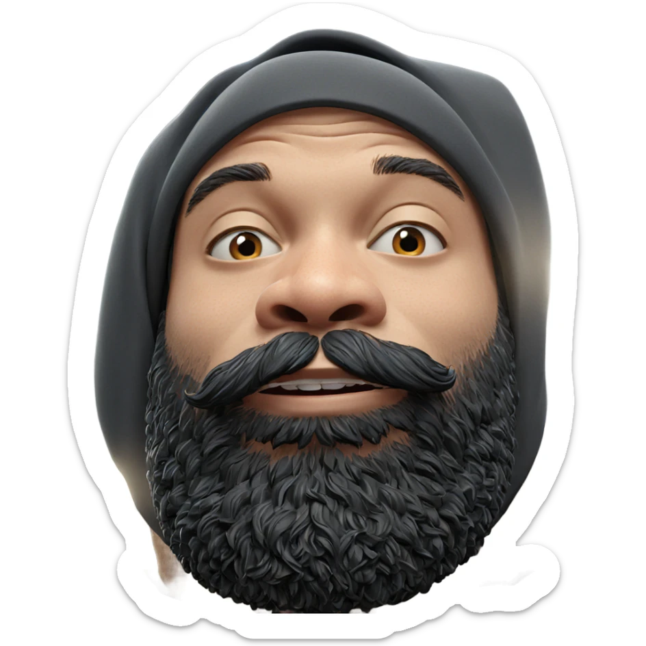 realistic portrait of bearded man sticker