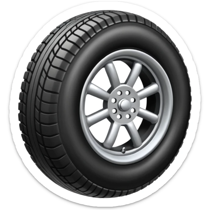 he aircraft's landing gear is one inflated, plump wheel with a strut, black in color sticker