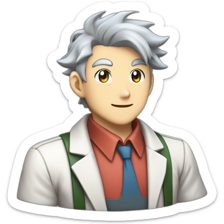 pokemon professor oak anime global trade station badge pokeball sticker