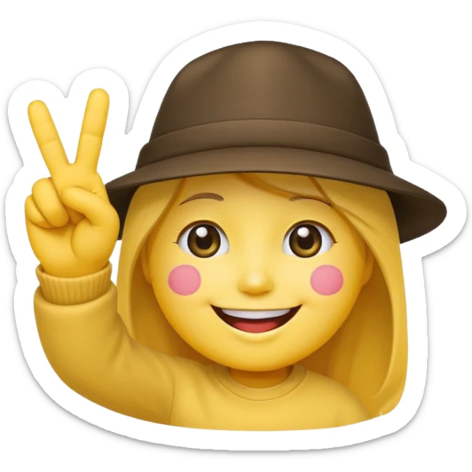 A Smiling Face with Smiling Eyes emoji with a hand korean finger heart emoji that has the middle finger sticking out sticker