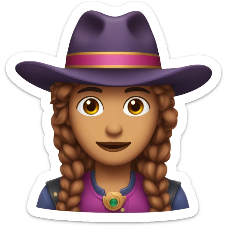 Una persona con ojos enamorados y sombrero de bufón sticker