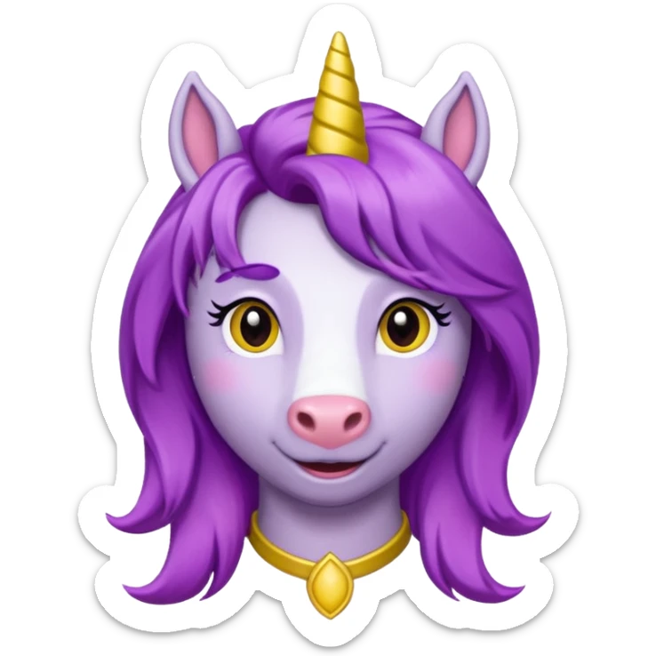 Shirley Shawn the Unicorn from The Wiggles with yellow horse with purple hair sticker