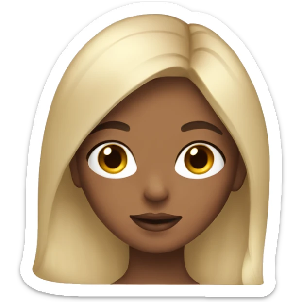 Girl with brunette hair and blonde highlights doing skin care  sticker