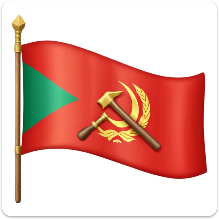 The flag of Transnistria, a horizontal tricolor of red, green, and red stripes with a hammer and sickle in the upper left corner. sticker