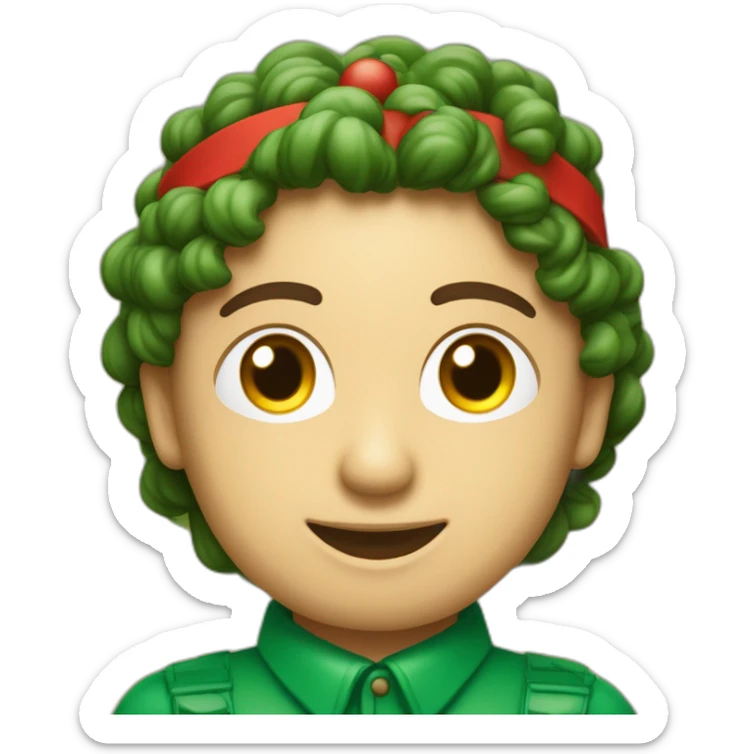 un adorno navideño ciecular rojo y verde con  la palabra Dalia en el centro. sticker