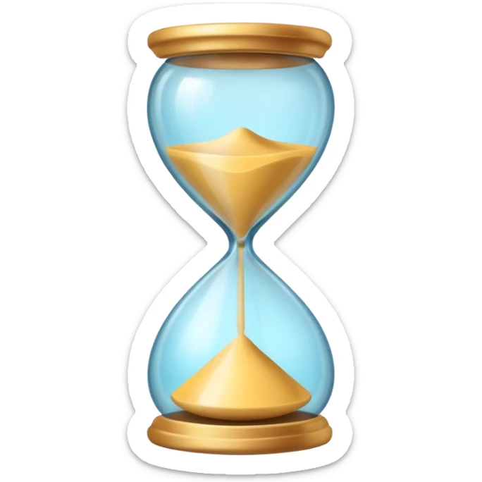 minimal emoji of glowing skin progress over time, hourglass or timeline symbol, pastel tones, represents visible results after consistent treatments sticker